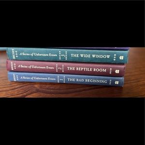 A Series of Unfortunate Events by Lemony Snicket, Books 1-3.
